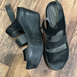 Chocolate blu wedges size 9